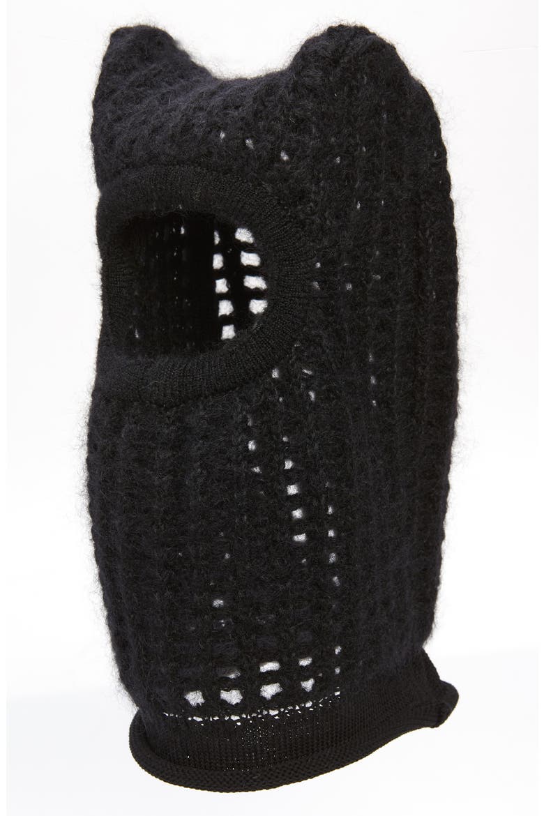 Horns Wool Blend Knit Balaclava, Main, color, BLACK