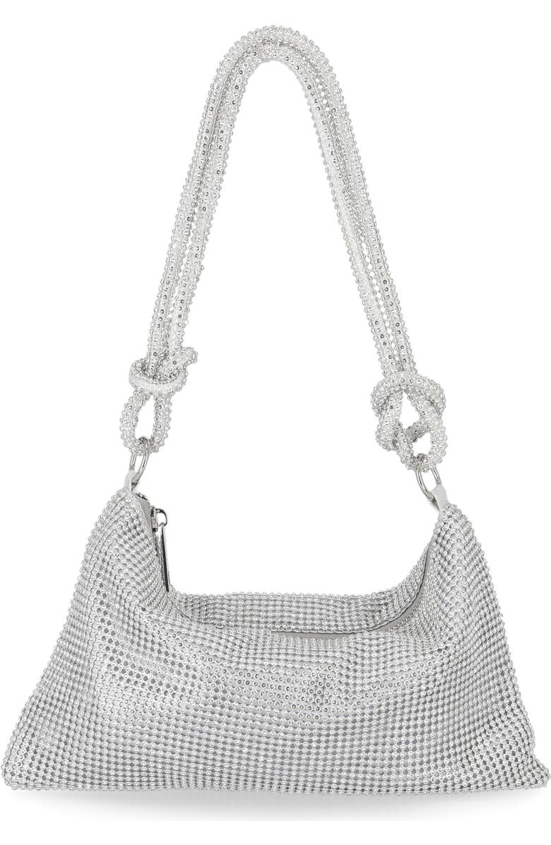 Jessica McClintock Dolly Crystal Mesh Shoulder Bag, Alternate, color, 42N-Silver