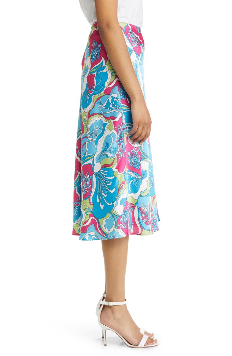 Anne Klein Floral Satin Skirt, Alternate, color, 