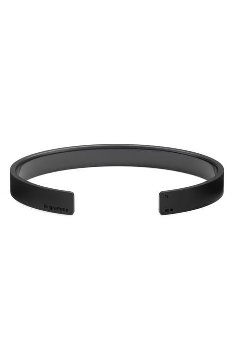 Le Gramme ルグラム ブレスレットBRUSHED BLACK S Le Gramme - Le 28 Brushed-Ceramic Beaded Bracelet - Black Le