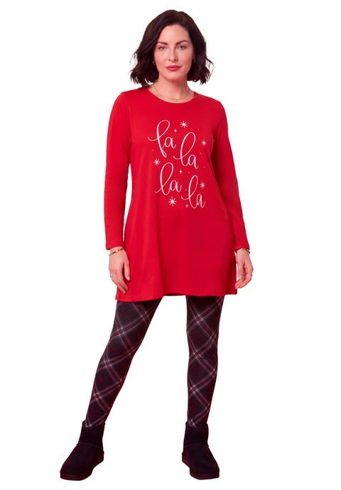 Cotton Graphic Print Long Sleeve Swing Tunic