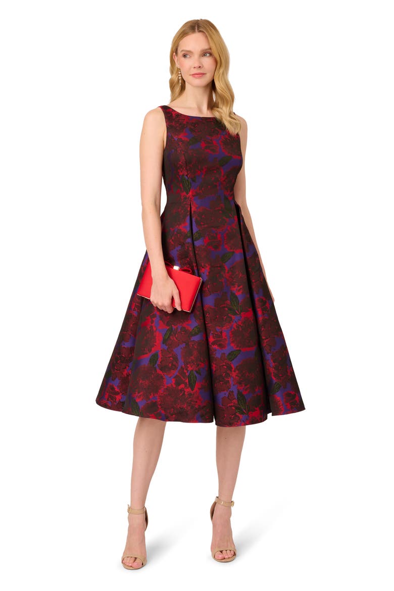 vince camuto floral jacquard fit & flare dress Vince Camuto Women's Floral Metallic Jacquard Fit & Flare Dress Pink Size 10 - Bed Bath & Beyond