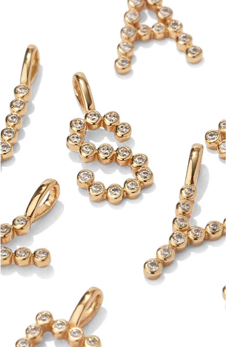 MADE BY MARY CZ Poppy Charm, Alternate, color, Gold Vermeil Initial Q