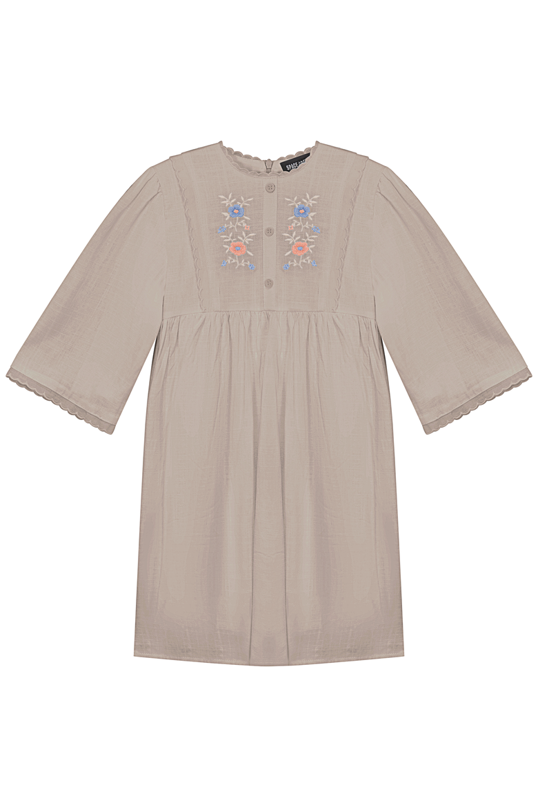 Cape Dress with Cotton Lace, Alternate, color, Off White