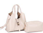 Mali + Lili Rhodes Faux Leather Satchel with Removable Pouch