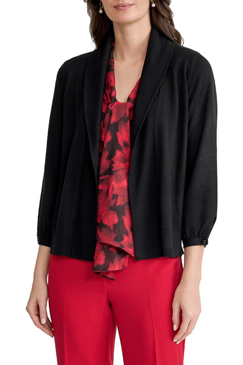 Turn Back Collar Cardigan, Main, color, BLACK