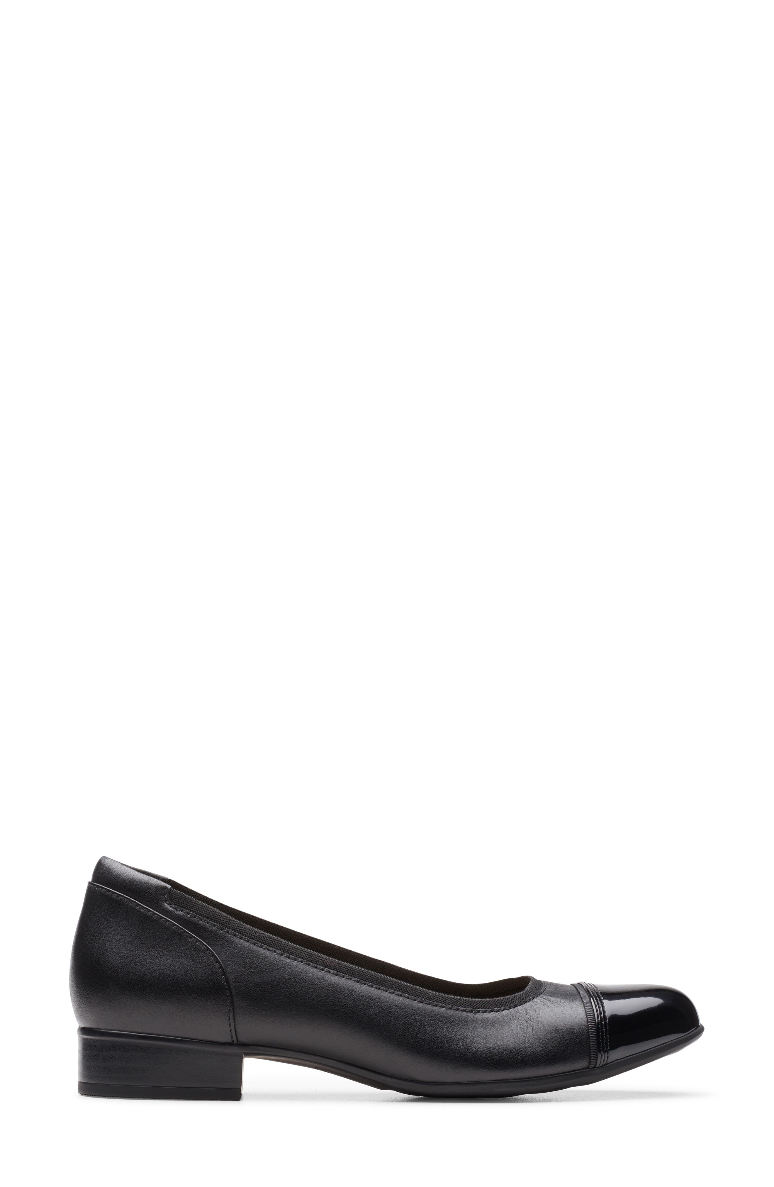 Clarks<sup>®</sup> Krystine May Cap Toe Pump, Alternate, color, Black Leather