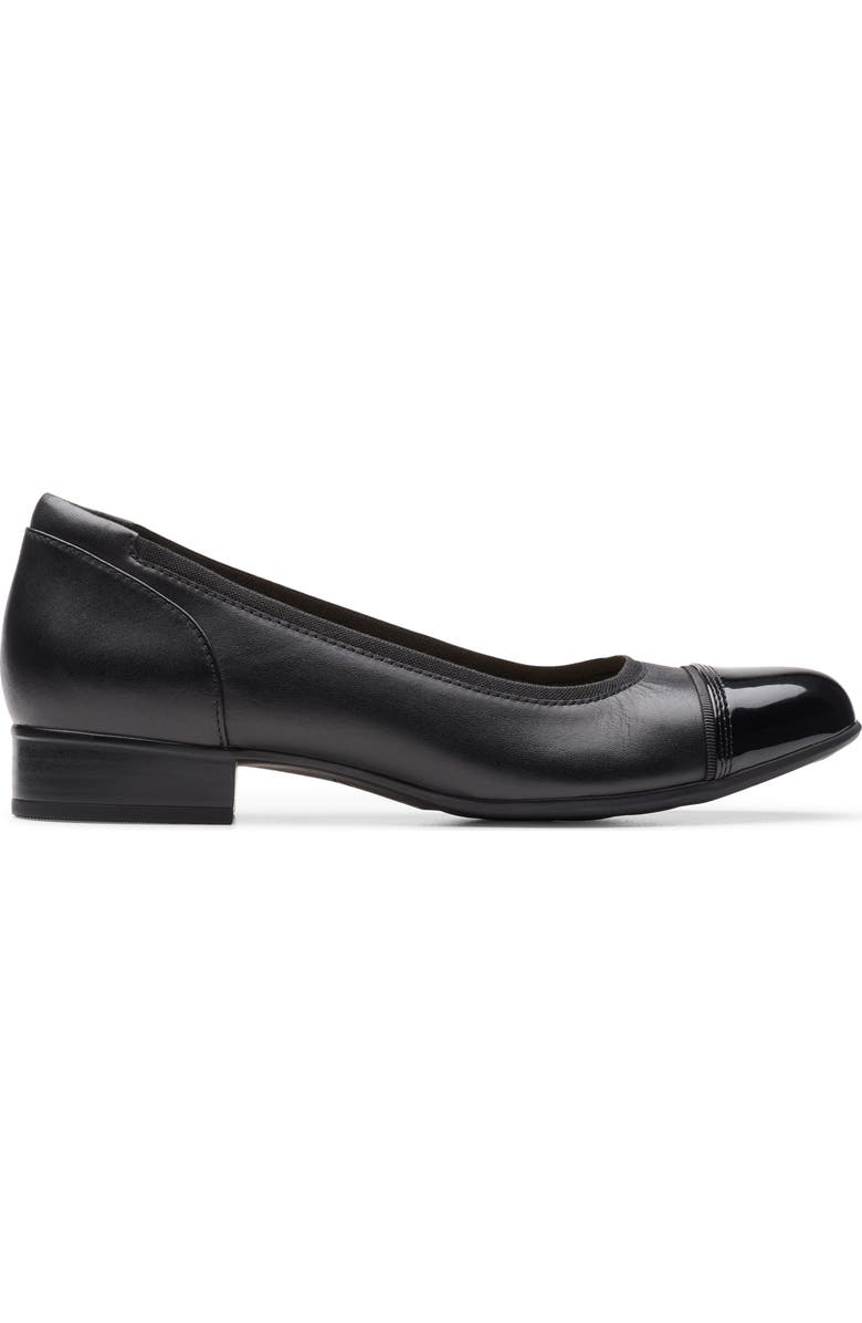 Clarks<sup>®</sup> Krystine May Cap Toe Pump, Alternate, color, Black Leather