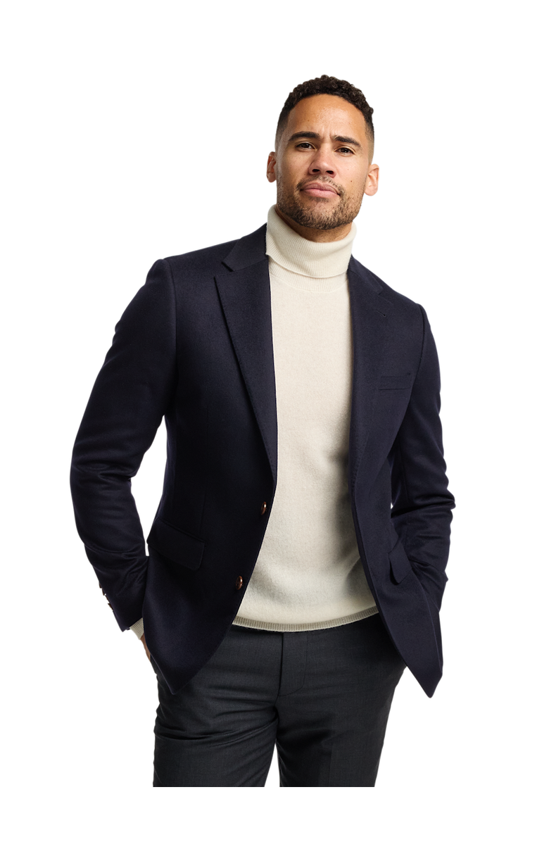 Paul Fredrick Cashmere Single Breasted Notch Lapel Sport Coat, Alternate, color, Navy