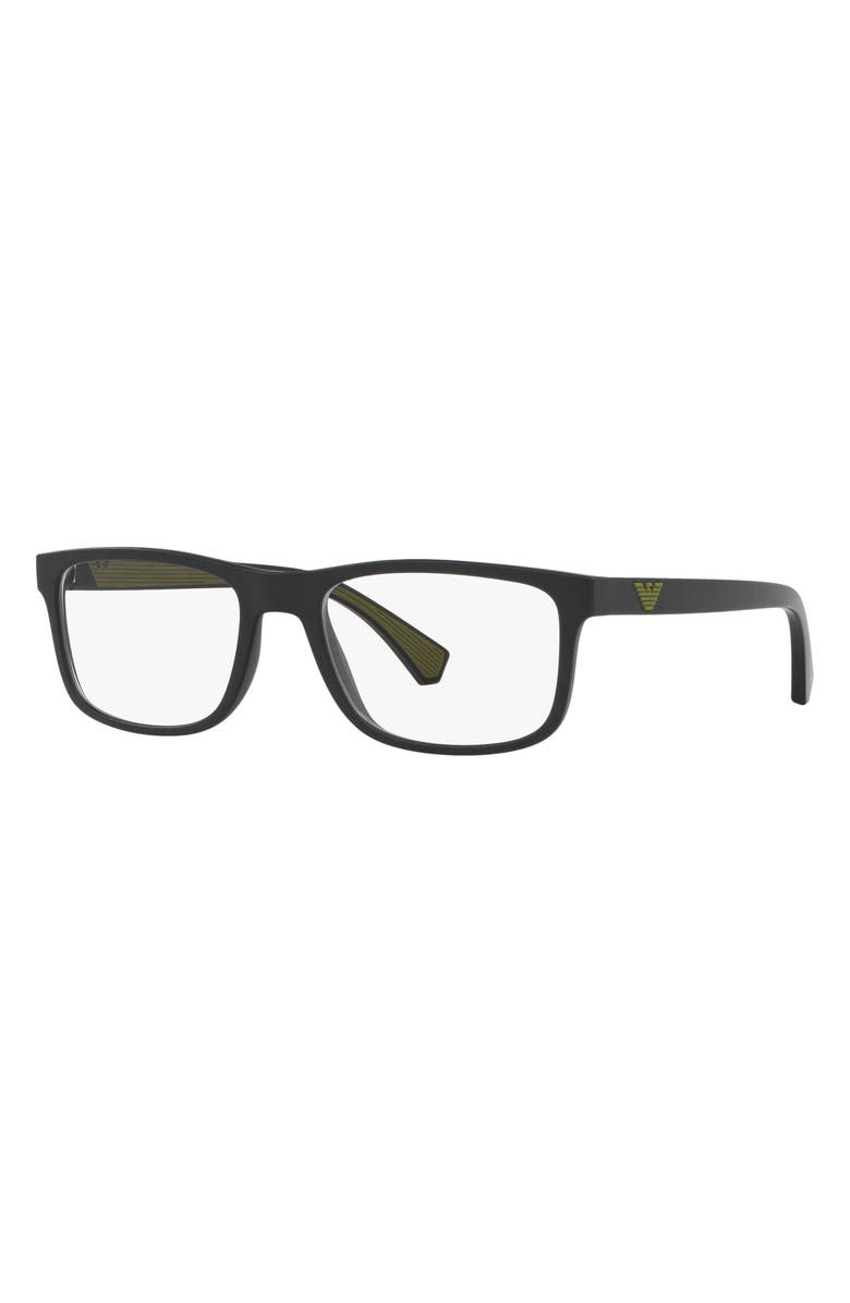 Emporio Armani 55mm Rectangular Optical Glasses, Alternate, color,