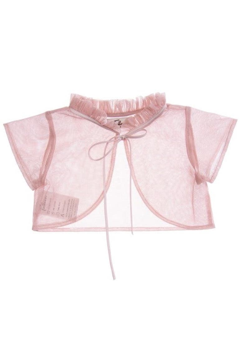 Mesh Ruffle Cardigan, Main, color, Rose