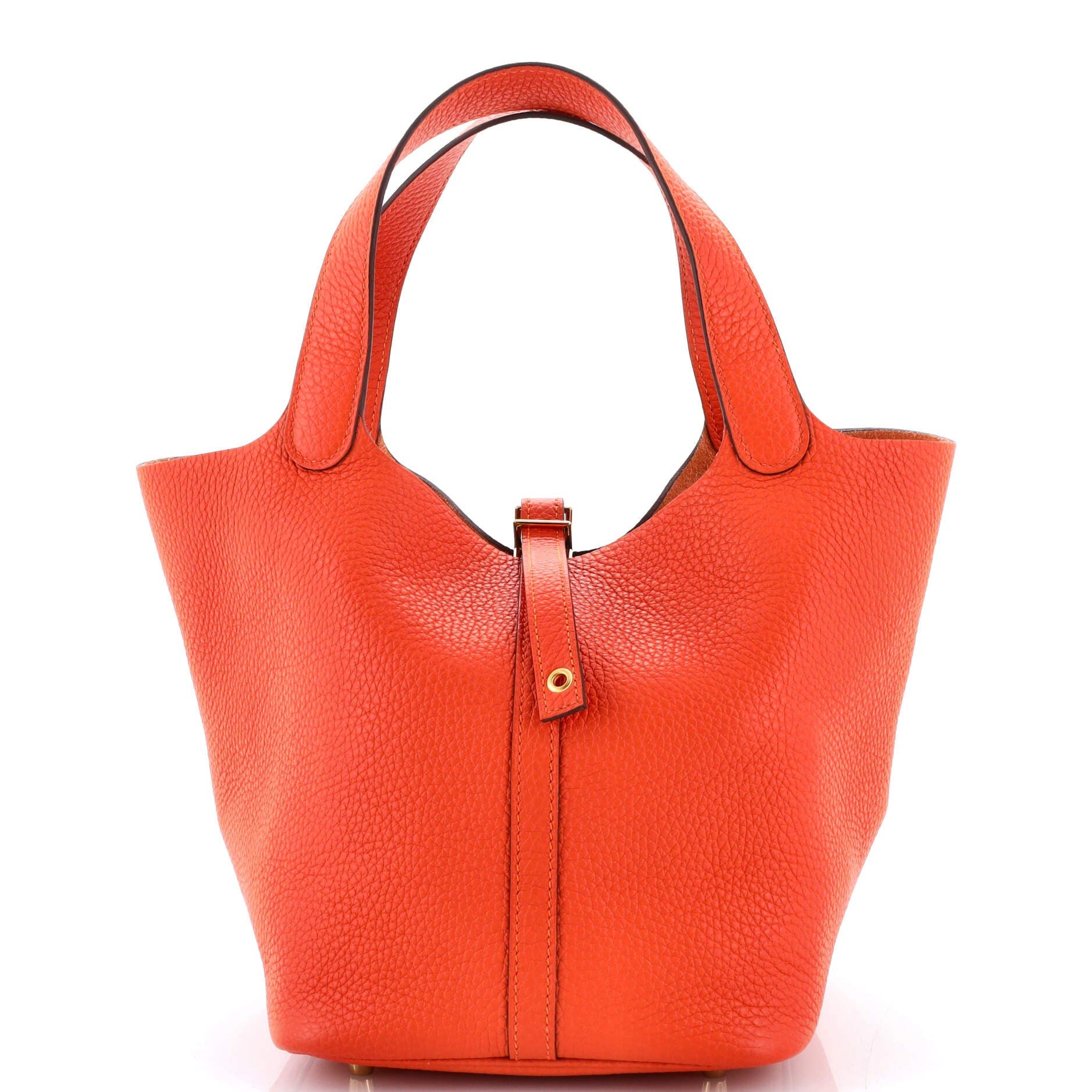 Pre-Owned Hermes Picotin Lock Bag Clemence MM, Main, color, Feu