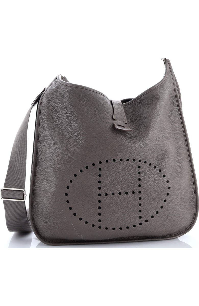 Pre-Owned Hermes Evelyne Bag Gen III Clemence GM, Alternate, color, Etain
