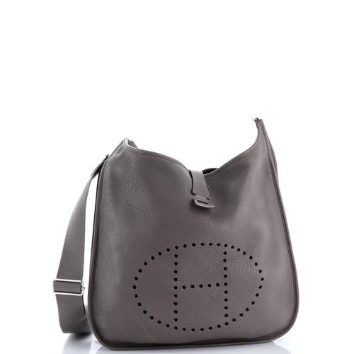 Pre-owned Hermes Hermes Evelyne Bag Gen Iii Clemence Gm In Gray