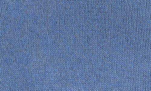 Max Studio Side Ruched Short Sleeve V-neck Sweater In Denim