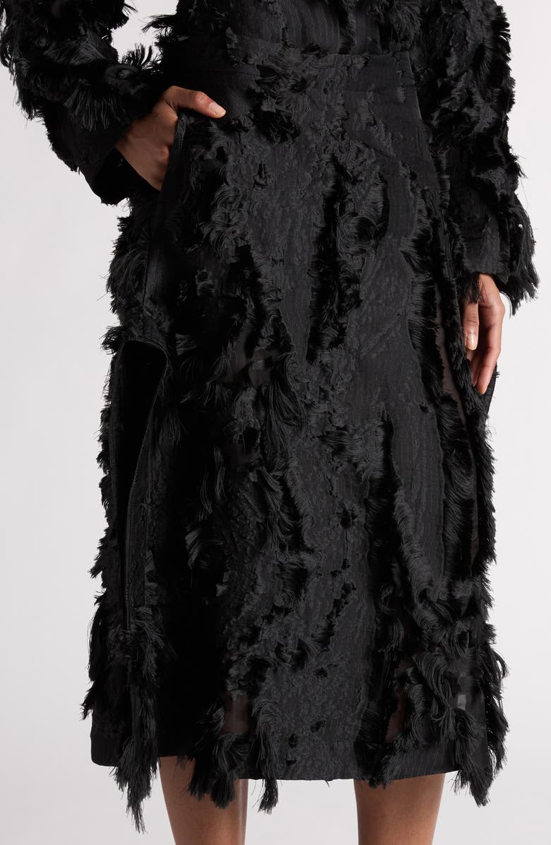 Bottega Veneta Fine Fringe Fil Coupé Midi Skirt, Alternate, color, 