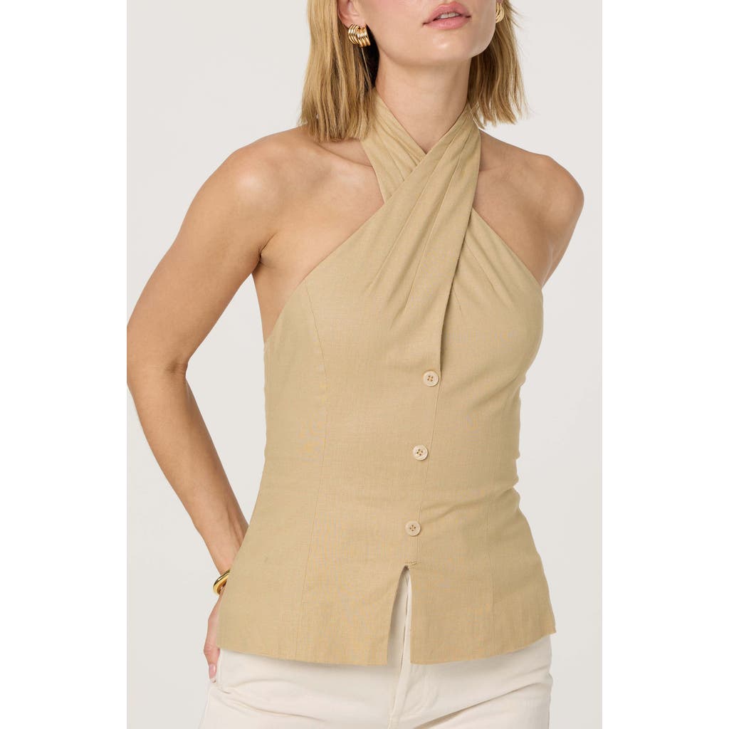Astr The Label Yaritza Halter Neck Vest Top In Brown