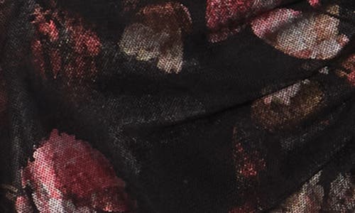 Vince Camuto Ruched Long Sleeve Mesh Body-con Dress