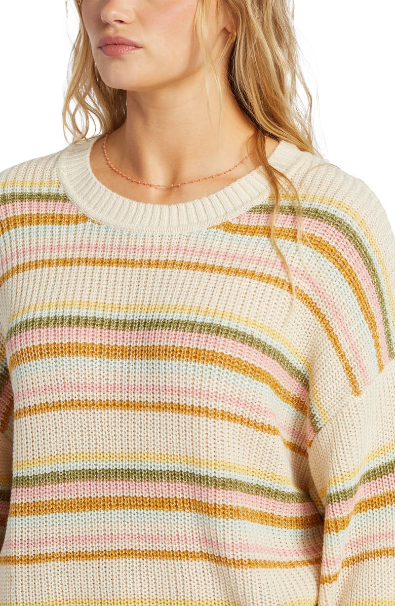 Billabong Sheer Love Stripe Cotton Blend Sweater, Alternate, color, 