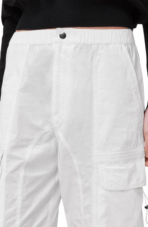 Allsaints Barbara Adjustable Cuffed Cargo Trousers In White