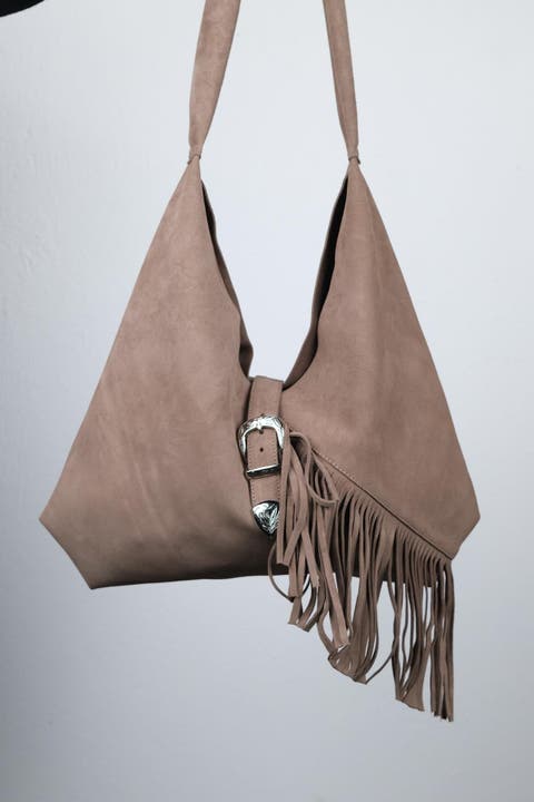 Rosalin Leather Tassel Shoulder Bag (Women)