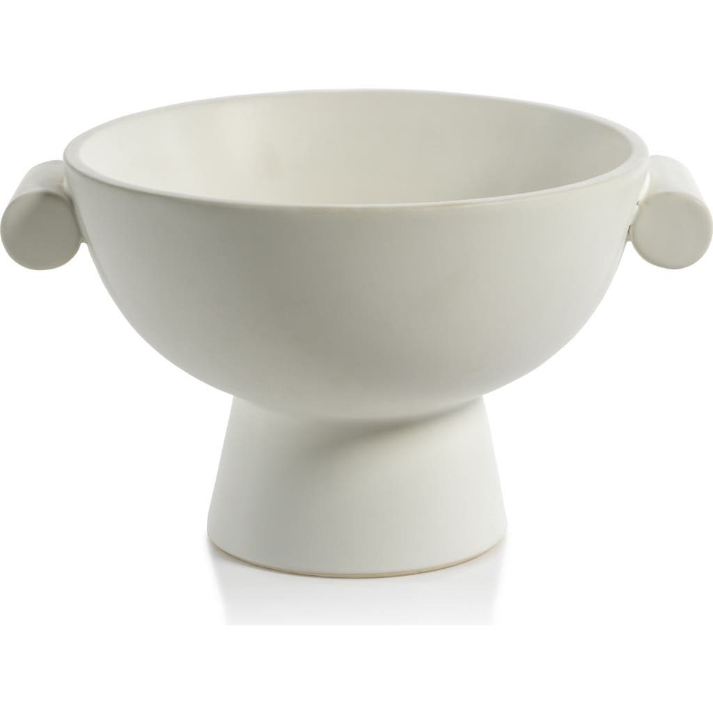 Zodax Braga Matte Ceramic Bowl In White