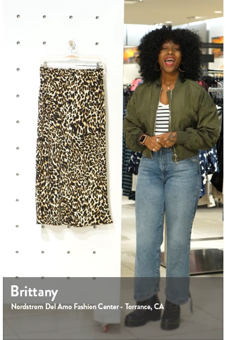 Leopard Print Bias Satin Midi Skirt video