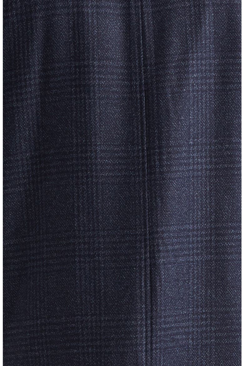 Glen Plaid Water Resistant Wool & Silk Tweed Topcoat, Alternate, color, BLUE NAVY