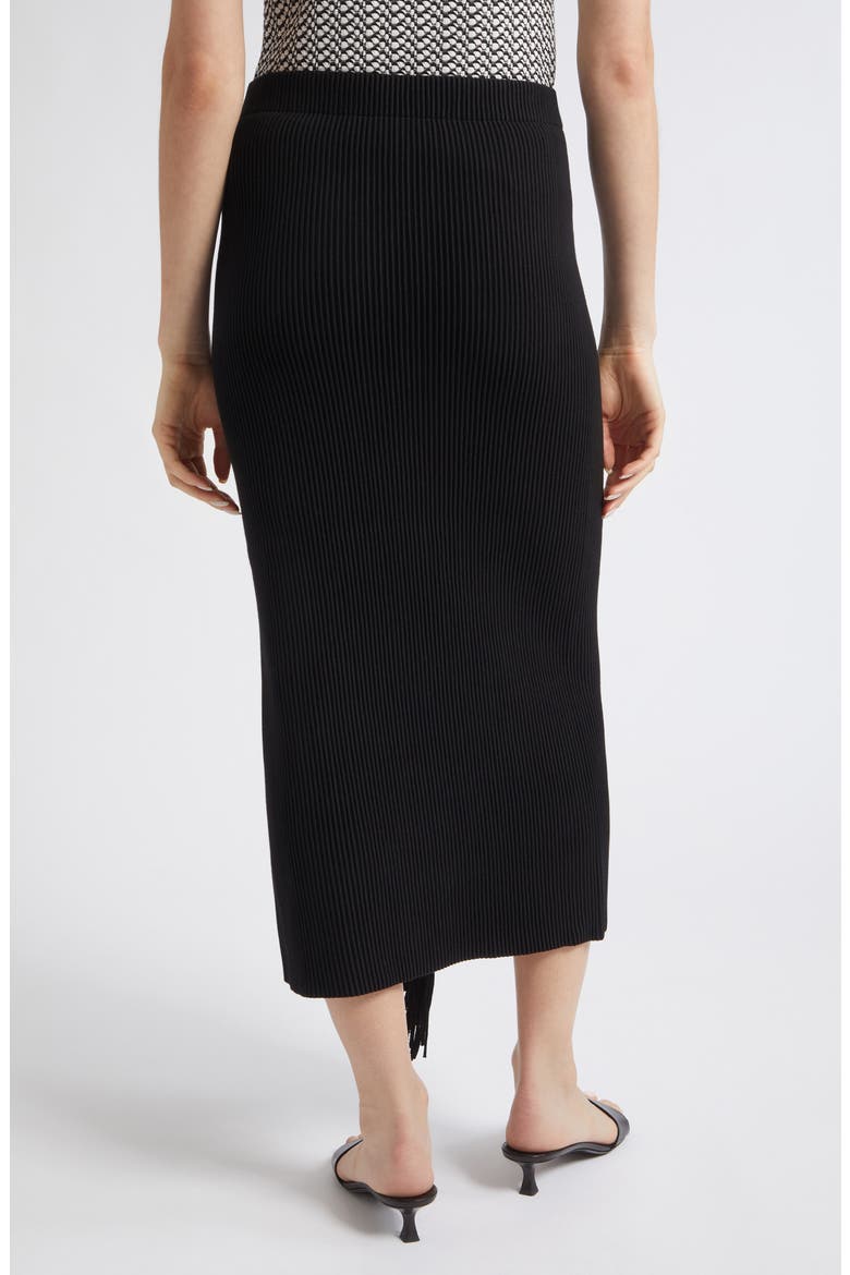High Waist Side Fringe Skirt, Alternate, color, SOLID BLACK