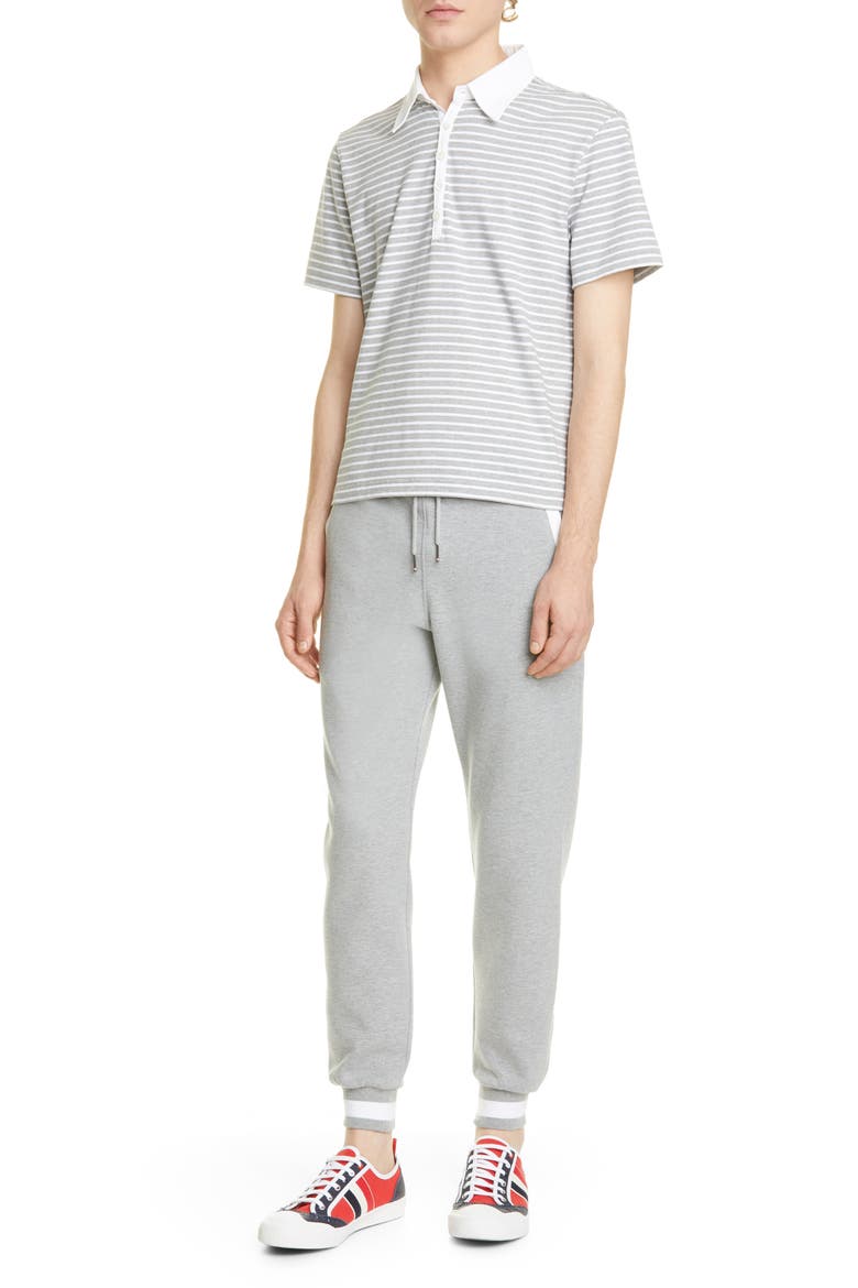 Stripe Cotton Polo Shirt (Nordstrom Exclusive), Alternate, color, LIGHT GREY