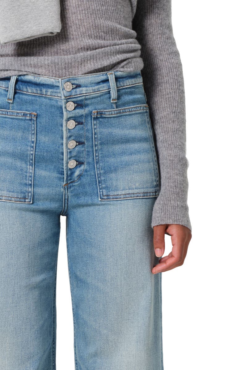 Citizens of Humanity Lyra Exposed Button High Waist Crop Wide Leg Jeans, Alternate, color, Splendor (Md Indigo)