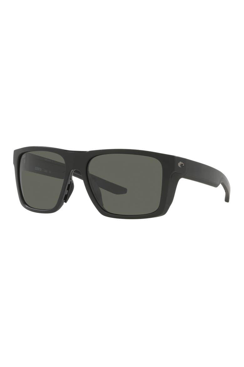 57mm Polarized Square Sunglasses, Alternate, color, MATTE BLACK/ GRAY