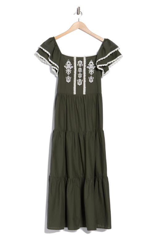 Love By Design Embroidered Midi Dress In Multi