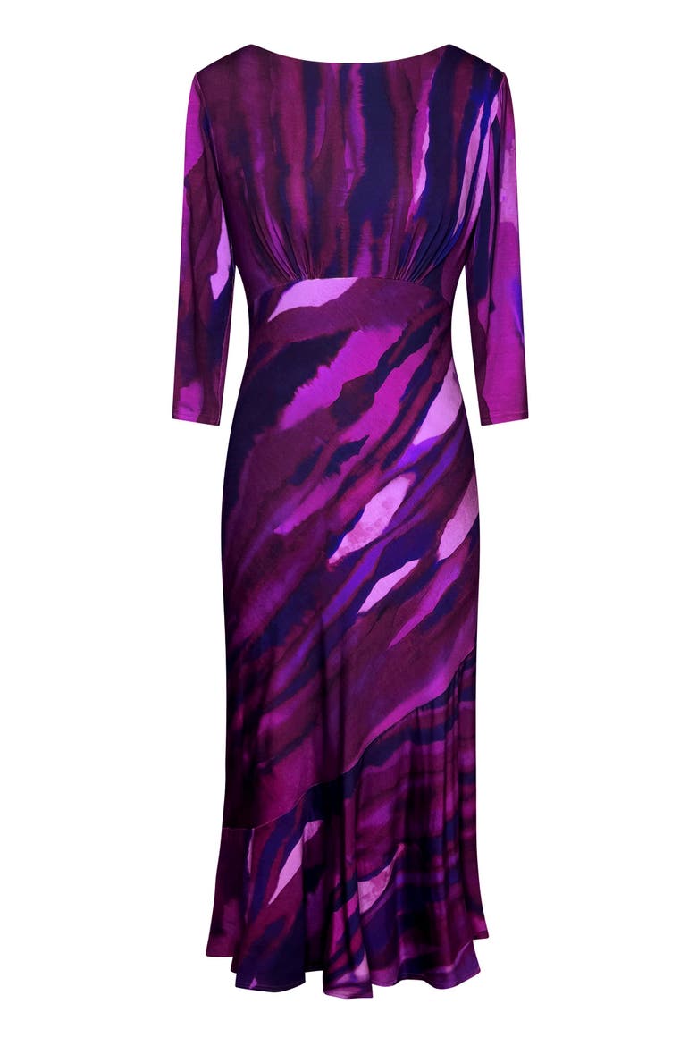 Asymmetric Bias Cut Midi Dress, Alternate, color, Vivid Plum