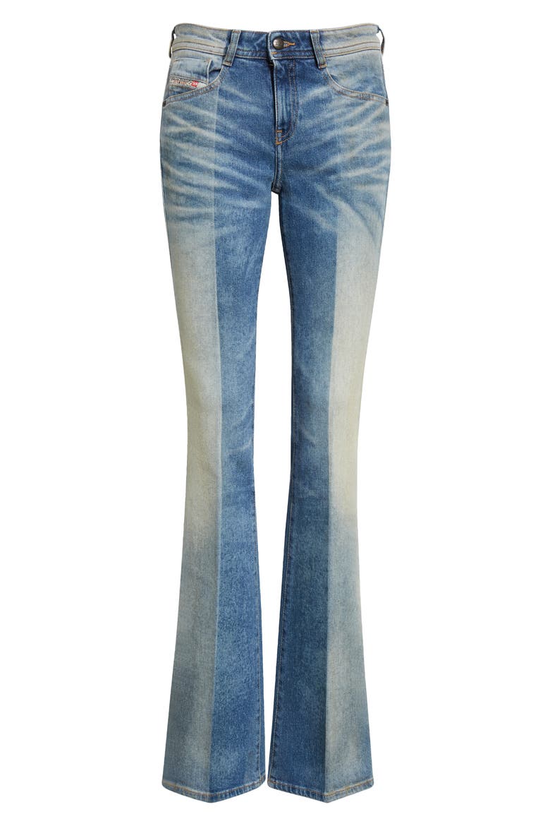 1969 D-Ebbey Mixed Wash Flare Jeans, Alternate, color, DENIM