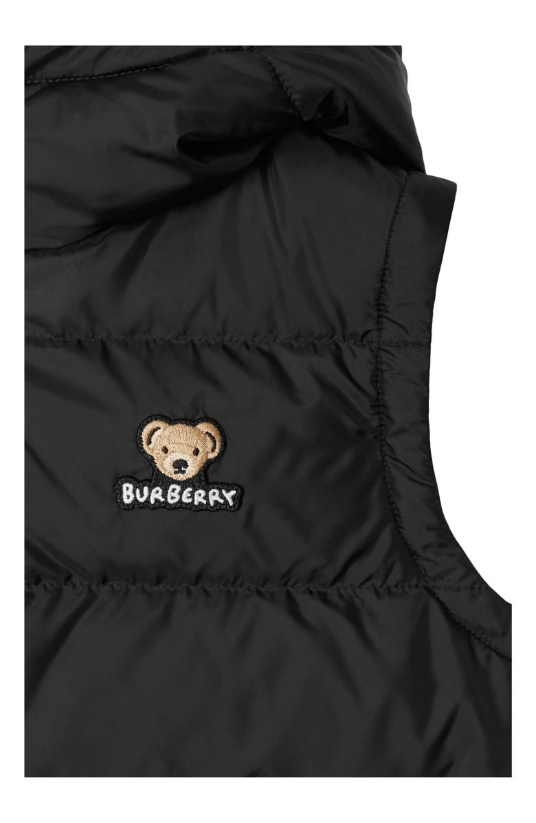 Burberry Nylon Hooded Puffer Gilet, Alternate, color, Black