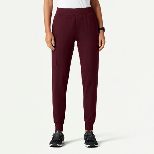 Jaanuu 6-pocket Slim Knit Scrub Jogger In Brown