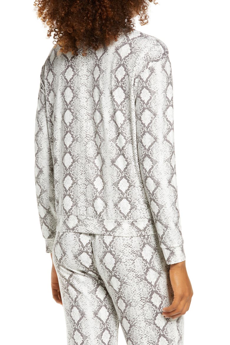 Python Print Pullover, Alternate, color, BLACK WHITE