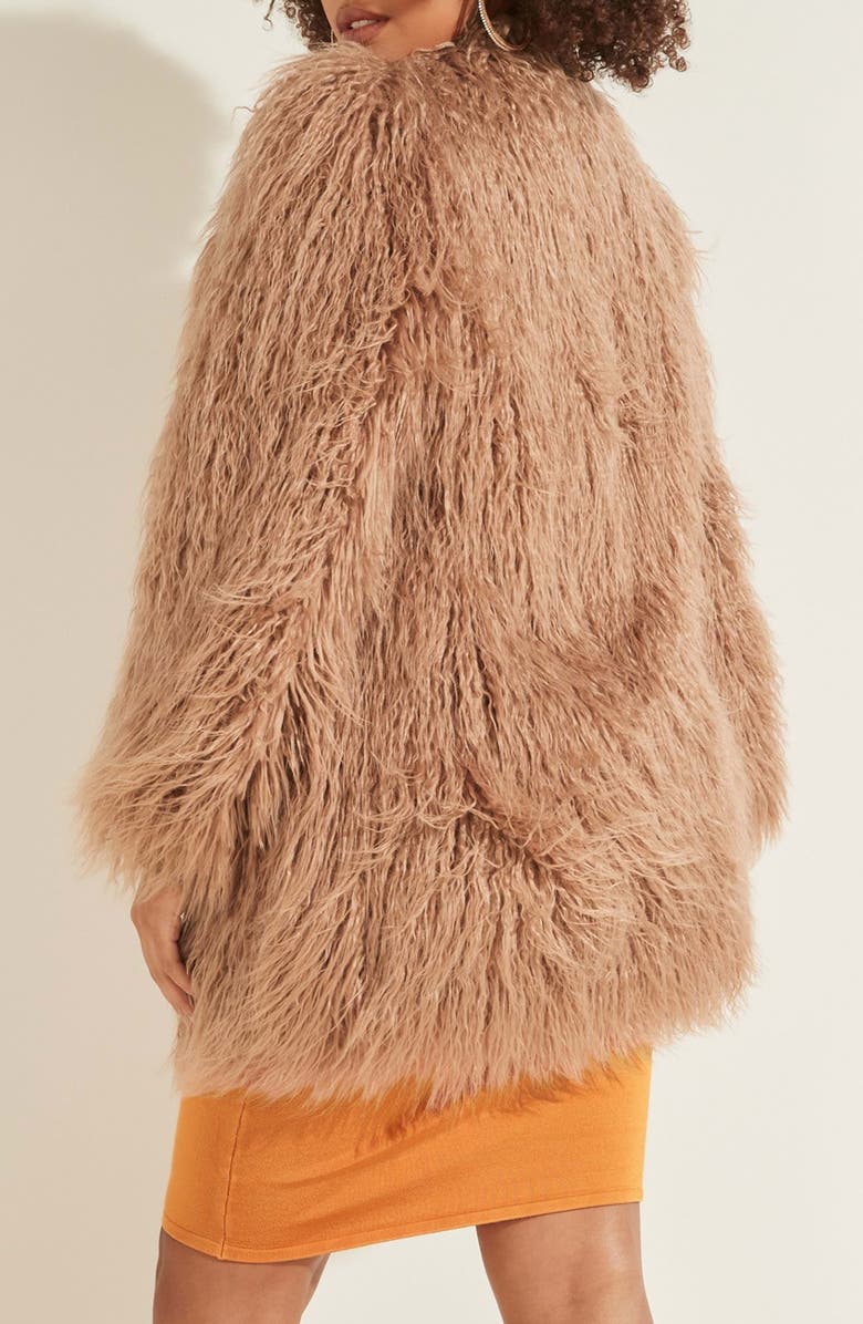GUESS Maurizia Faux Fur Coat, Alternate, color, 