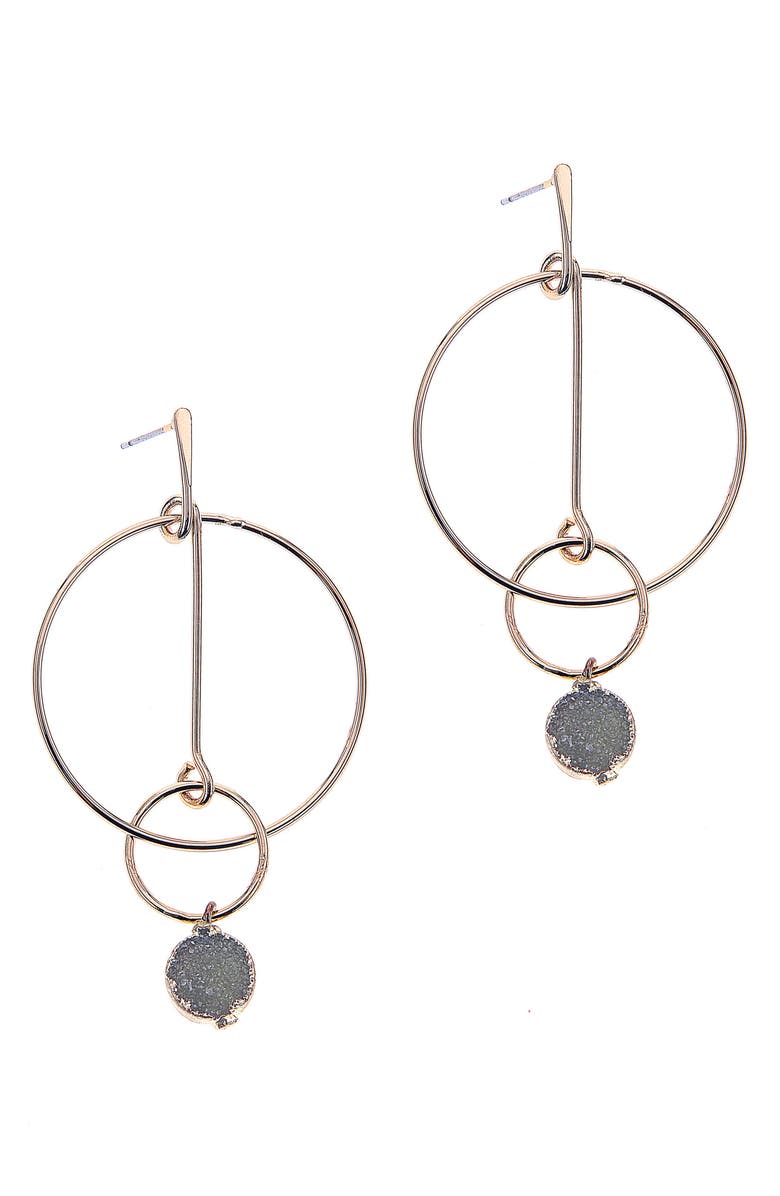 Nakamol Chicago Nakamol Design Drusy Post Hoop Earrings, Main, color, 