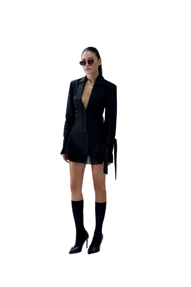 Your *Itch Corset Blazer Jacket, Alternate, color, BLACK