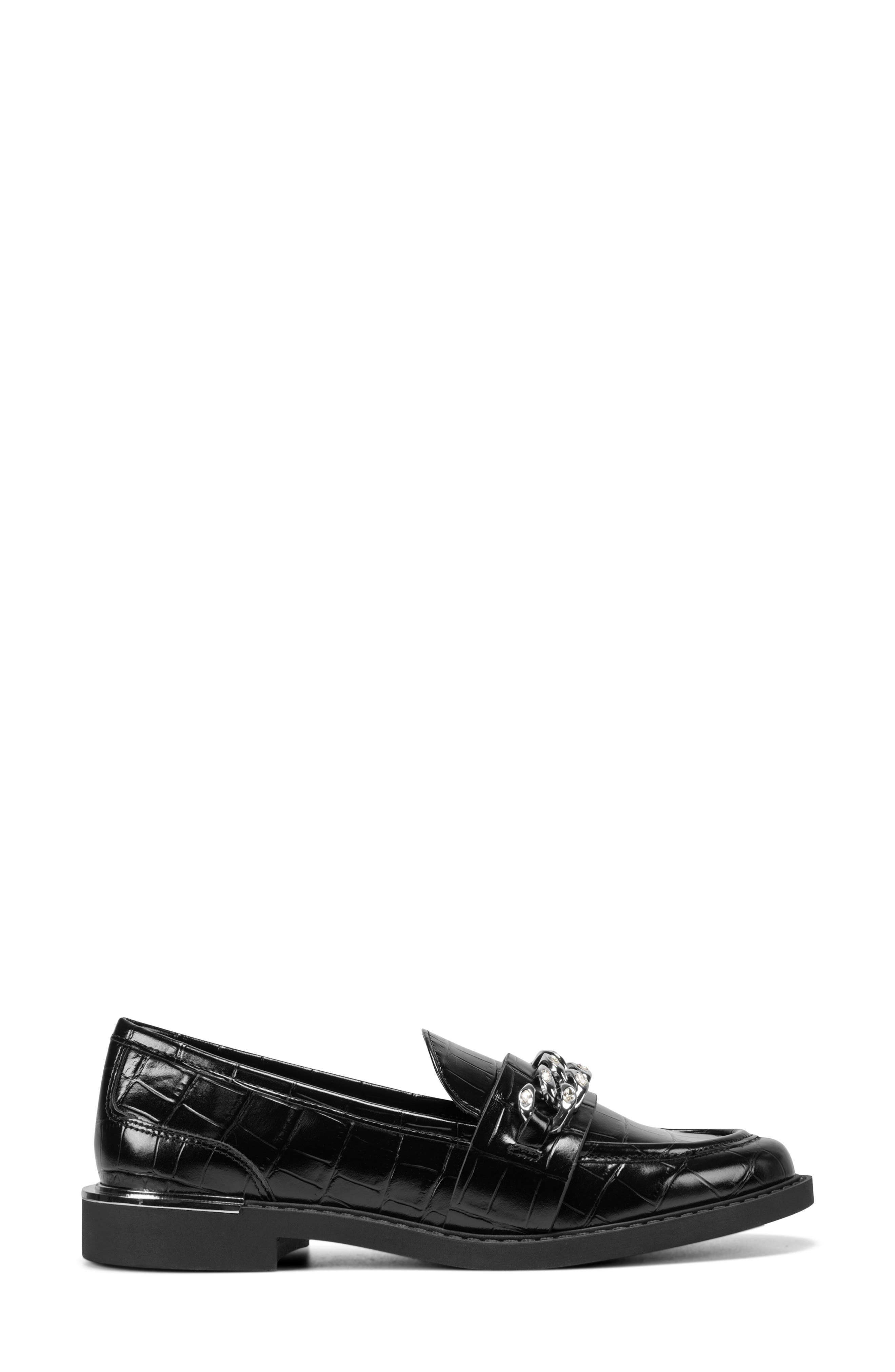 DKNY Ryleigh Chain Embossed Loafer, Alternate, color, Black