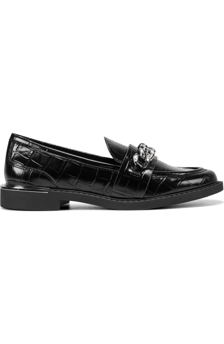 DKNY Ryleigh Chain Embossed Loafer, Alternate, color, Black