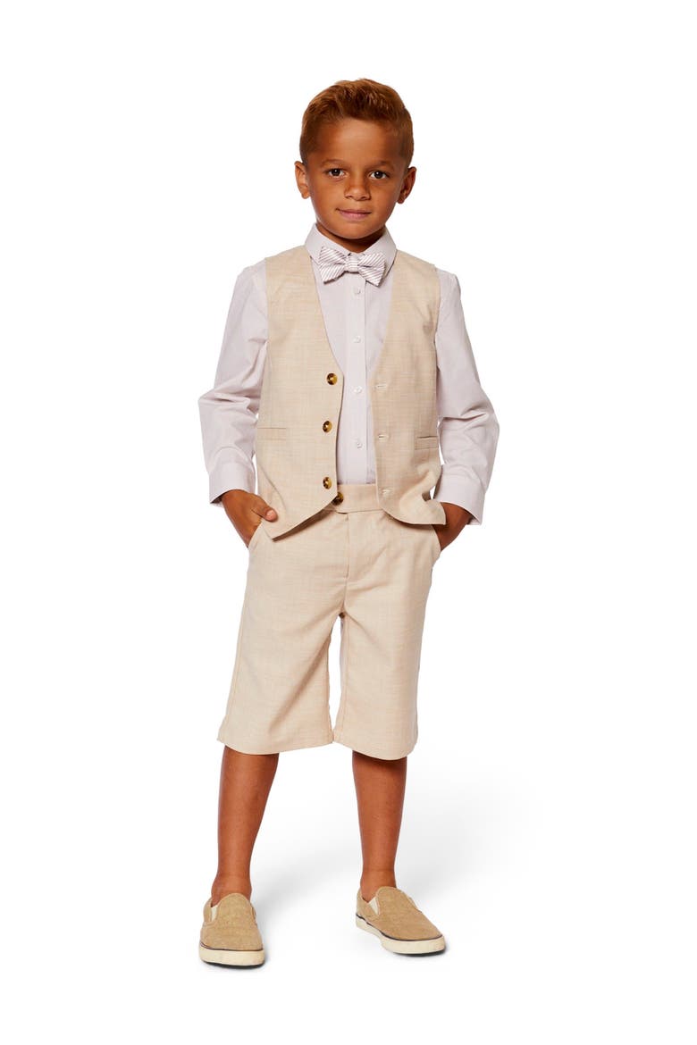 Little Boy's Slant Pocket Bermuda Shorts Light Taupe, Alternate, color, Light Taupe