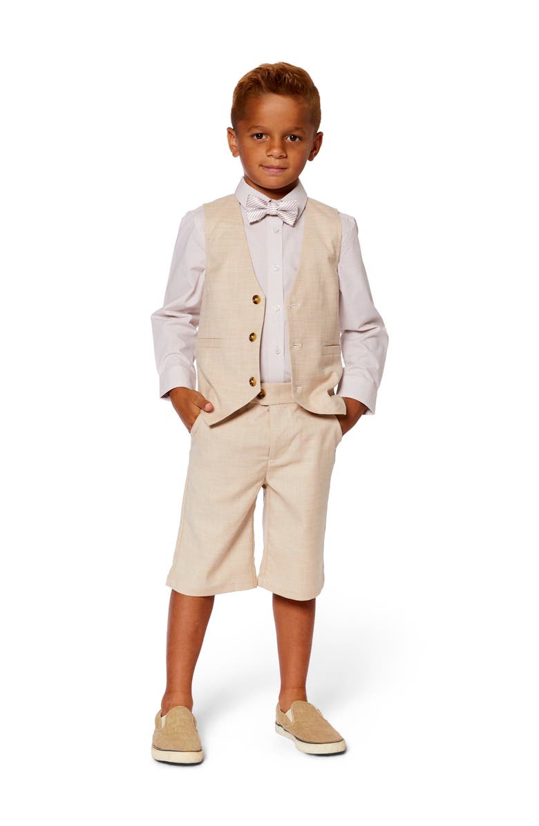 Deux par Deux Boy's Slant Pocket Bermuda Shorts Light Taupe, Alternate, color, Light Taupe
