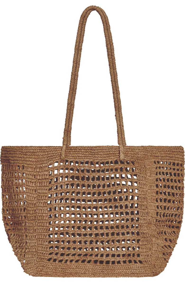 Vitamin A<sup>®</sup> Ora Raffia Tote, Main, color, Caramel
