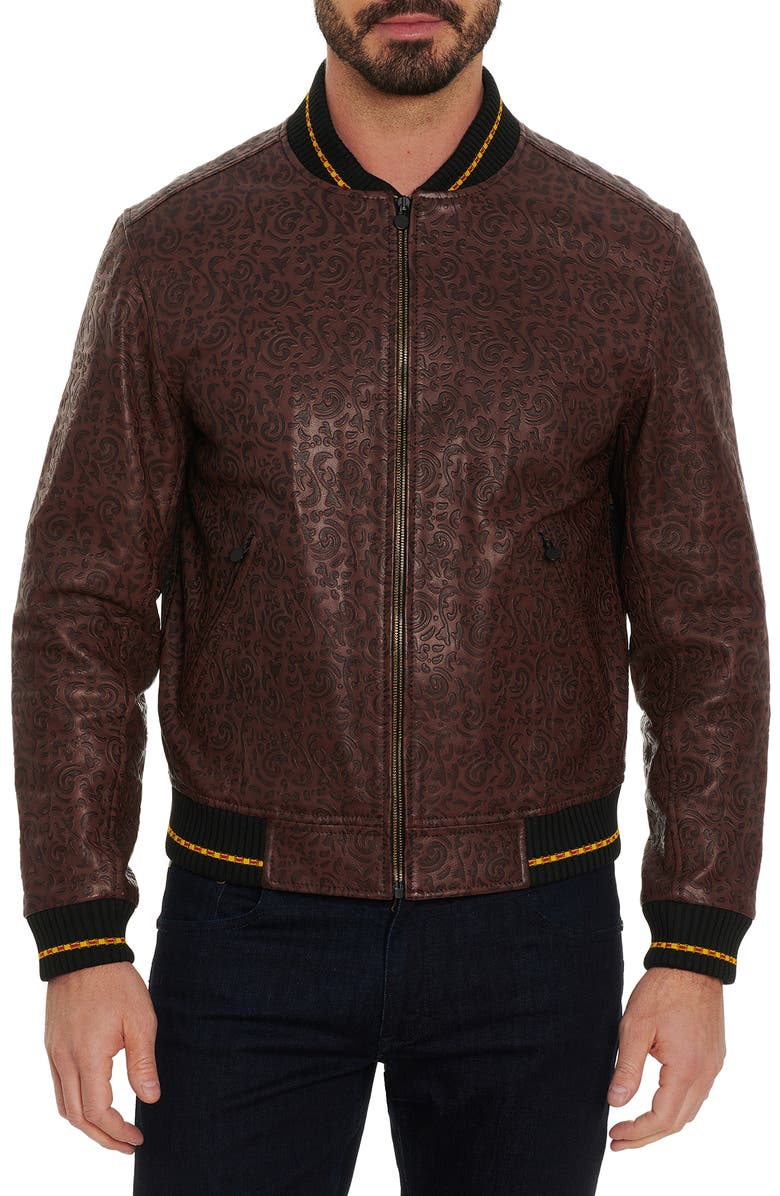 Robert Graham x Marvel Panther Throne Leather Jacket, Main, color, 