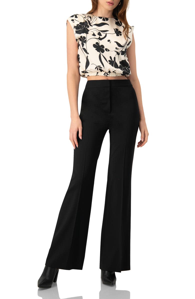 IVONNE Printed Sleeveless Straight Blouse, Alternate, color, Bone