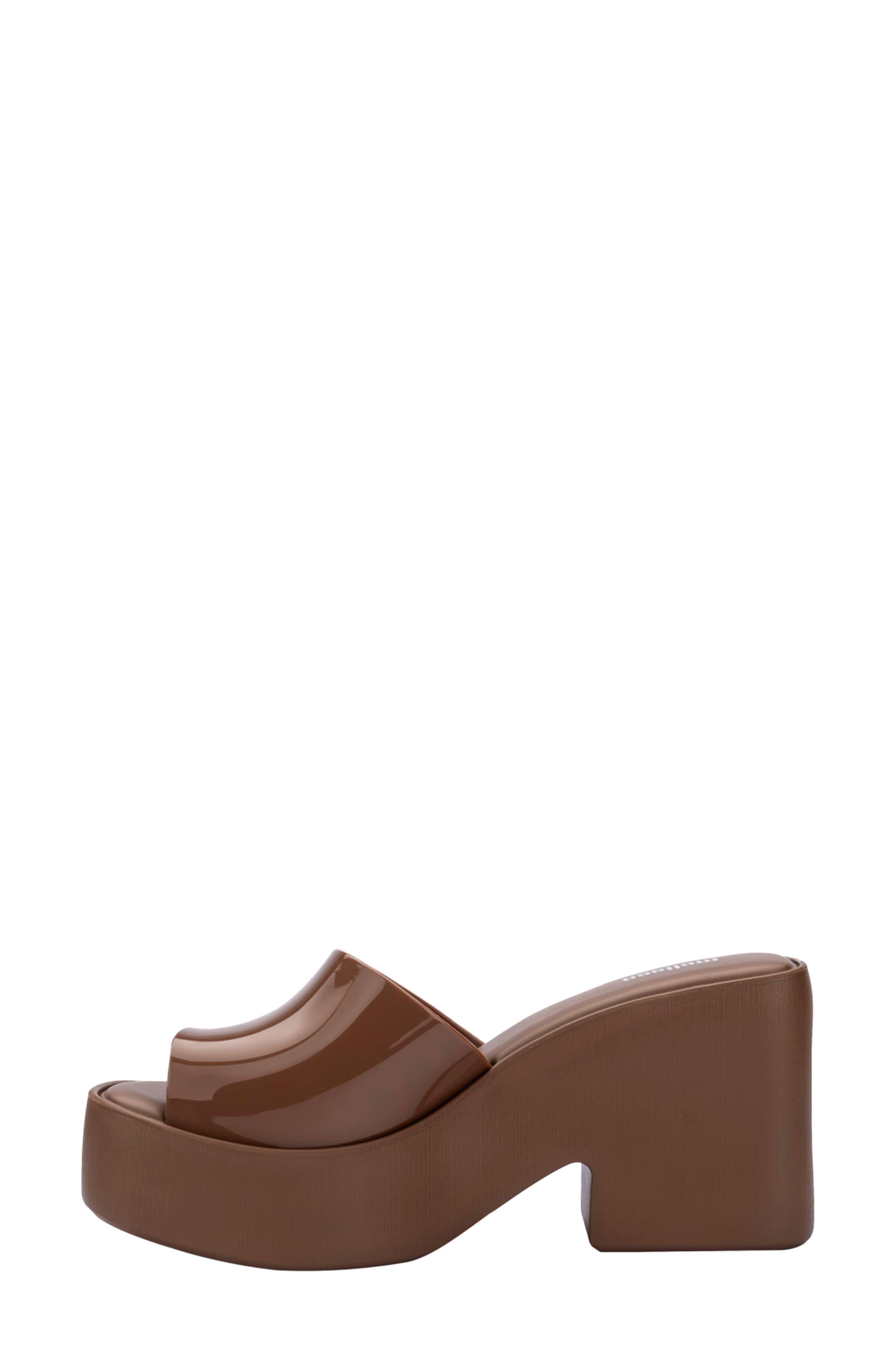 Posh Platform Slide Sandal, Alternate, color, BROWN