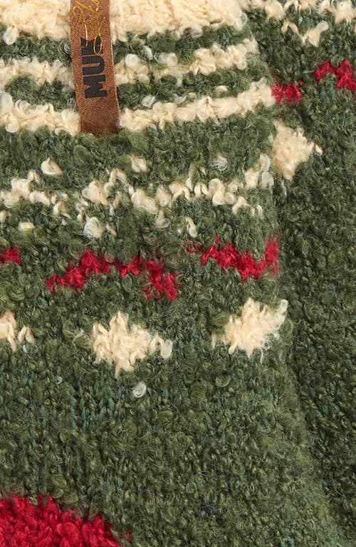 Muk Luks Cottage Bouclé Crew Socks In Green